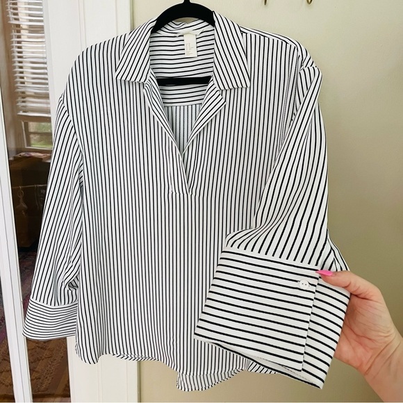 H&M Striped Oversized Shirt - Picture 1 of 6